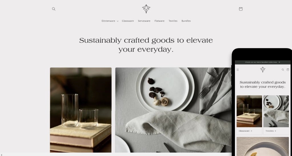 Craft free Shopify theme with elegant typography and refined design for Home & Furniture stores.