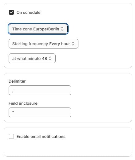 screenshot showing dropshipping order export automation with import & export tool