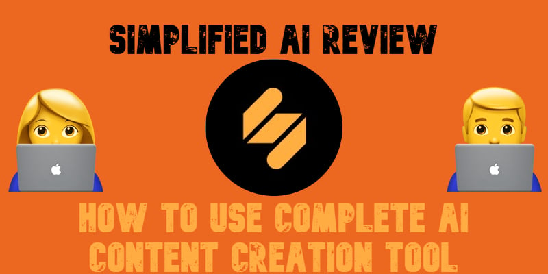 illustrative image with emojis and simplified AI icon for the Simlified AI review