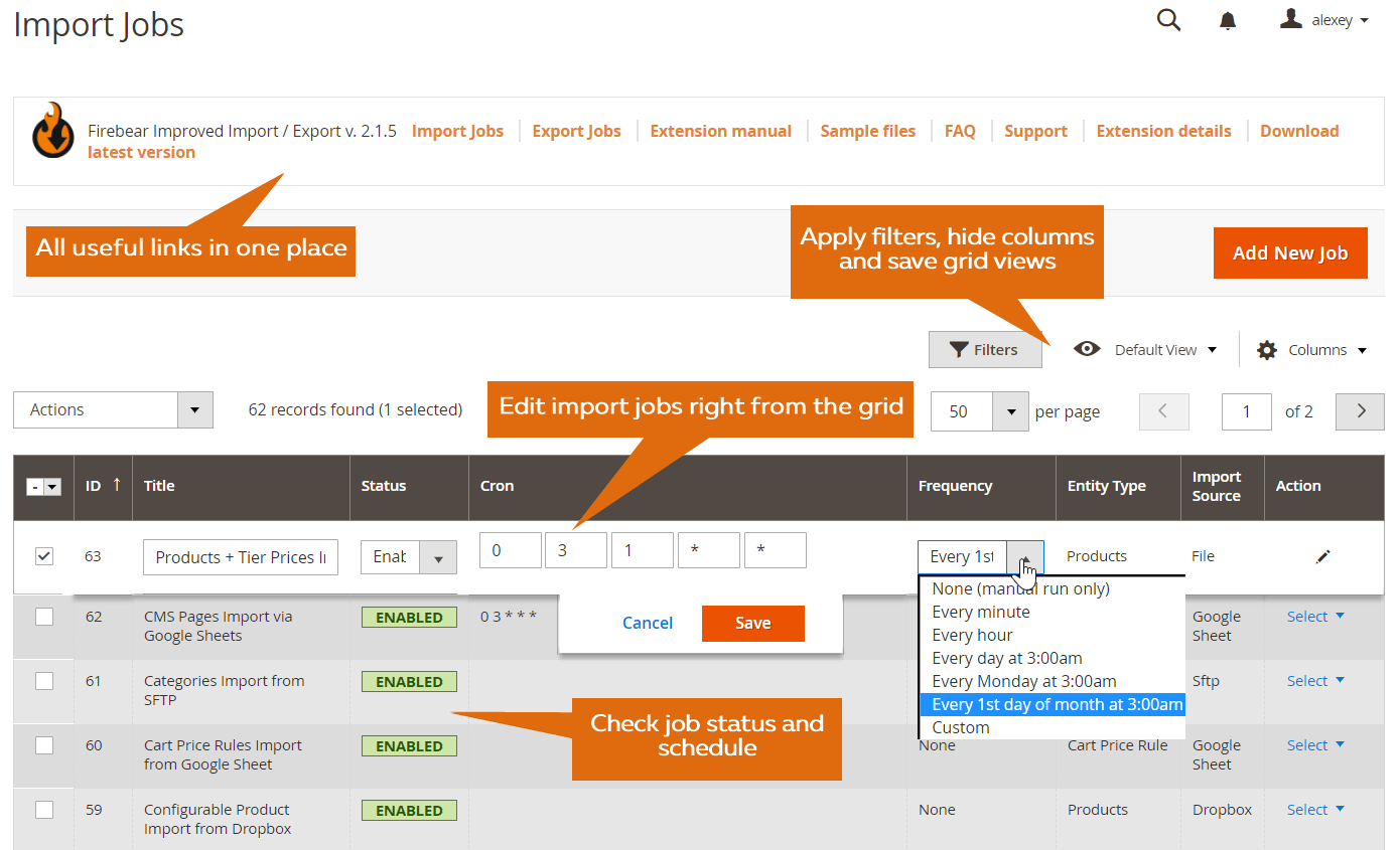 Magento 2 import from Dropbox, Box, Google, FTP