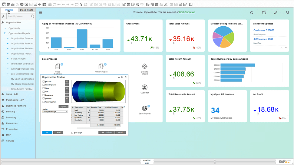 Magento 2 SAP b1 ERP reporting