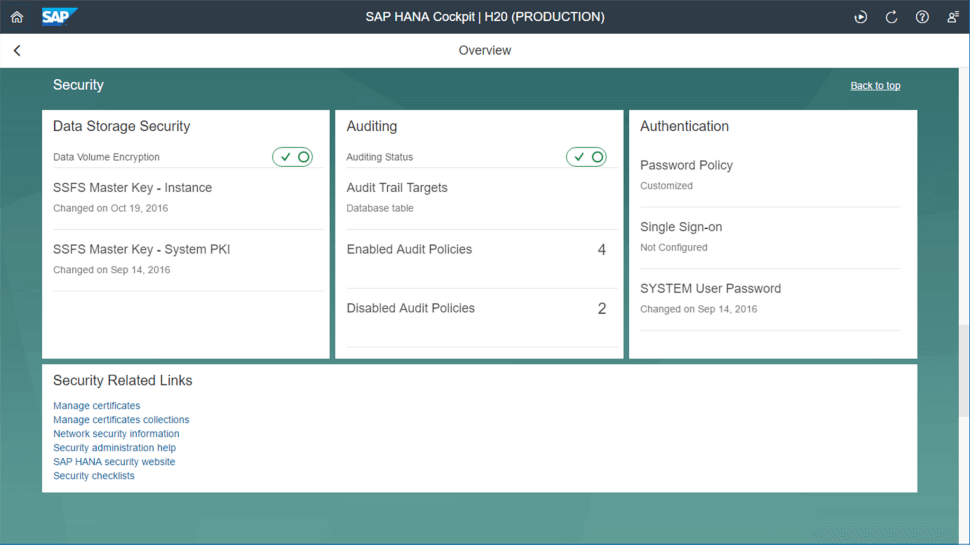 Magento 2 SAP HANA Security