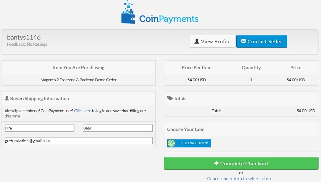 magento 2 coin payments checkout - bitcoin & ethereum